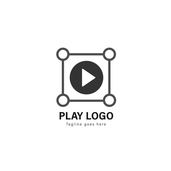 Modèle de logo Media Play. Logo Media Play avec design vectoriel de cadre moderne — Image vectorielle
