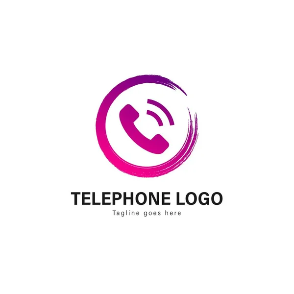 Modèle de logo de téléphone design. Logo téléphonique avec design vectoriel de cadre moderne — Image vectorielle
