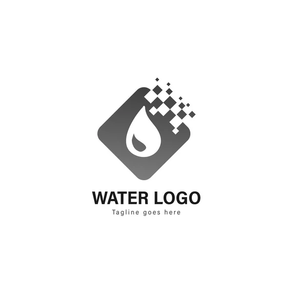 Modèle de logo de l'eau. Logo de l'eau avec design vectoriel cadre moderne — Image vectorielle