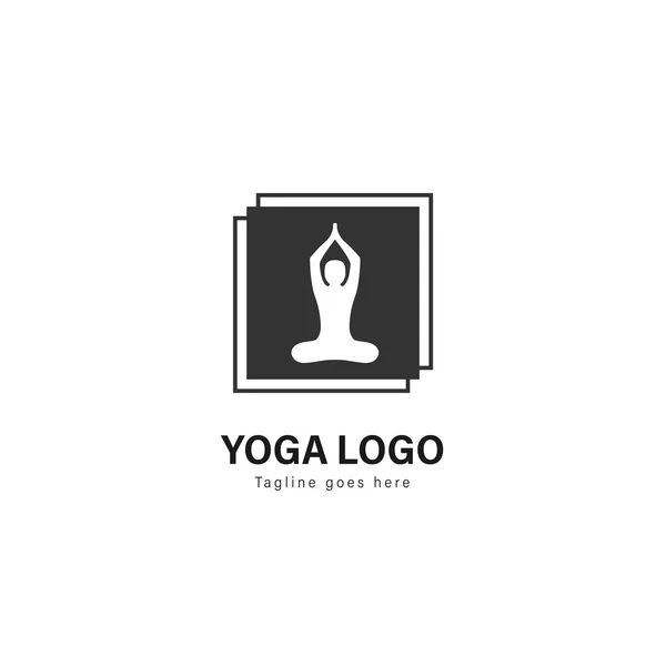 Дизайн шаблонів логотипів йоги. Логотип йоги з сучасною рамкою Векторний дизайн — стоковий вектор