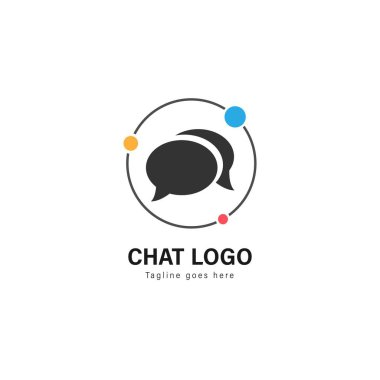 Sohbet logo şablonu tasarım. Modern çerçeve vektör tasarımı ile sohbet logo