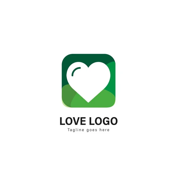 Love logo template design. Love logo with modern frame vector design — Stock Vector