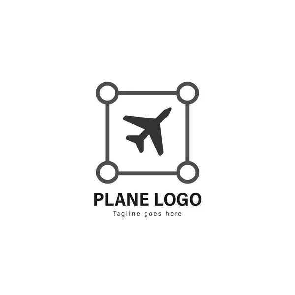 Plane logo template design. Plane logo with modern frame vector design — Stock Vector