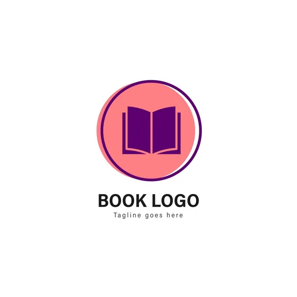 Дизайн шаблона логотипа книги. Логотип книги с современным дизайном рамы — стоковый вектор