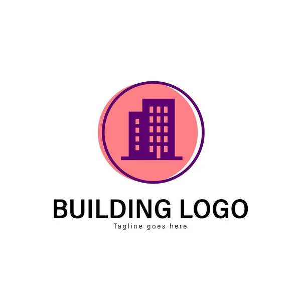 Progettazione del modello di logo di costruzione. Logo della costruzione con il disegno moderno del vettore della struttura — Vettoriale Stock