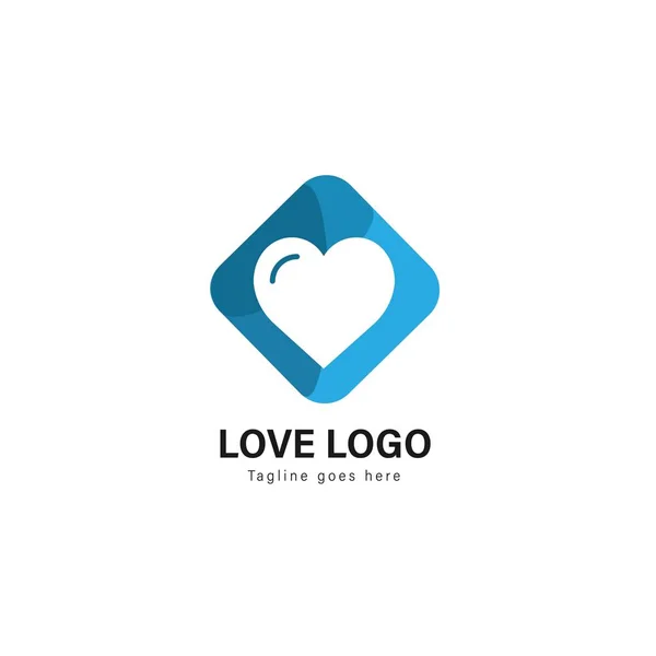 Love logo template design. Love logo with modern frame vector design — Stock Vector