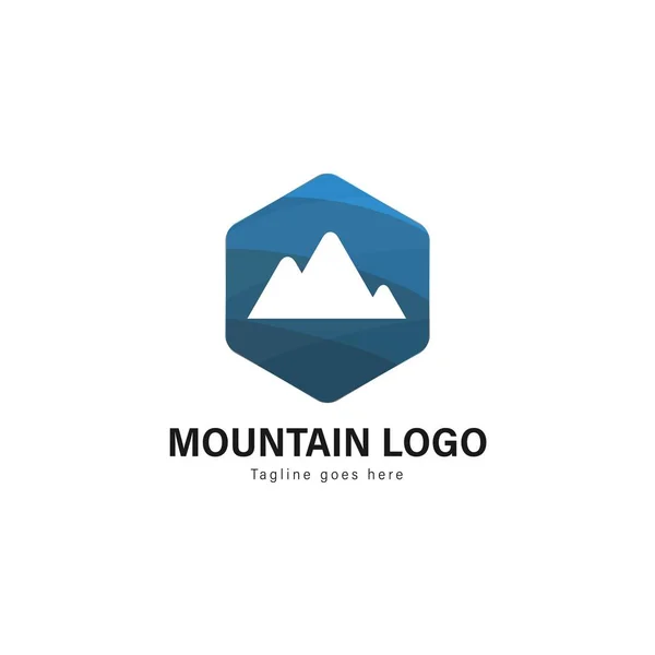 Modèle de logo de montagne design. Logo de montagne avec design vectoriel cadre moderne — Image vectorielle