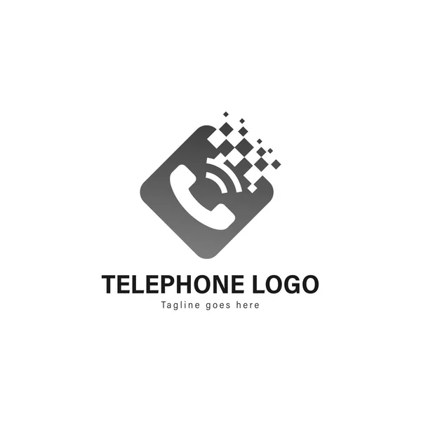 Telefoon logo sjabloonontwerp. Telefoon logo met moderne frame vector design — Stockvector