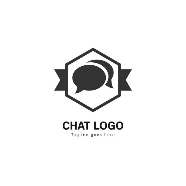 Chat logó sablon design. Modern keret vector design logo chat — Stock Vector