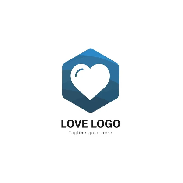 Design de modelo de logotipo amor. Logotipo de amor com design de vetor de quadro moderno —  Vetores de Stock