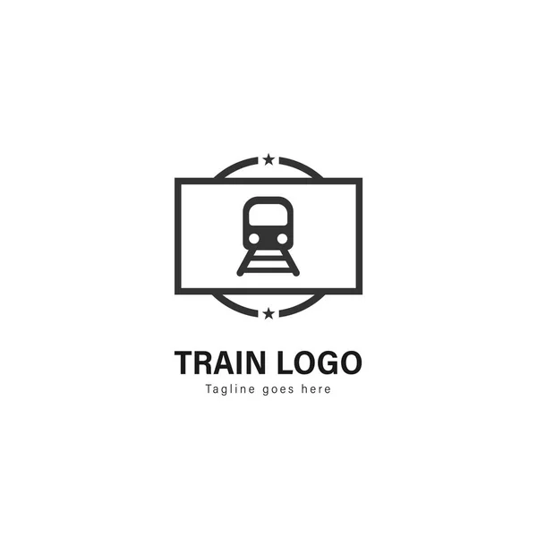 Diseño de plantilla de logotipo de tren. Logotipo del tren con diseño moderno vector marco — Vector de stock