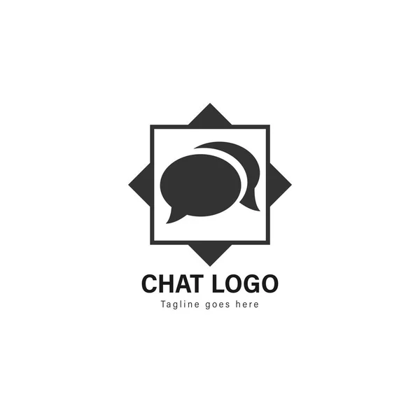 Diseño de plantilla de logo de chat. Logo de chat con diseño de vectores de marco moderno — Vector de stock