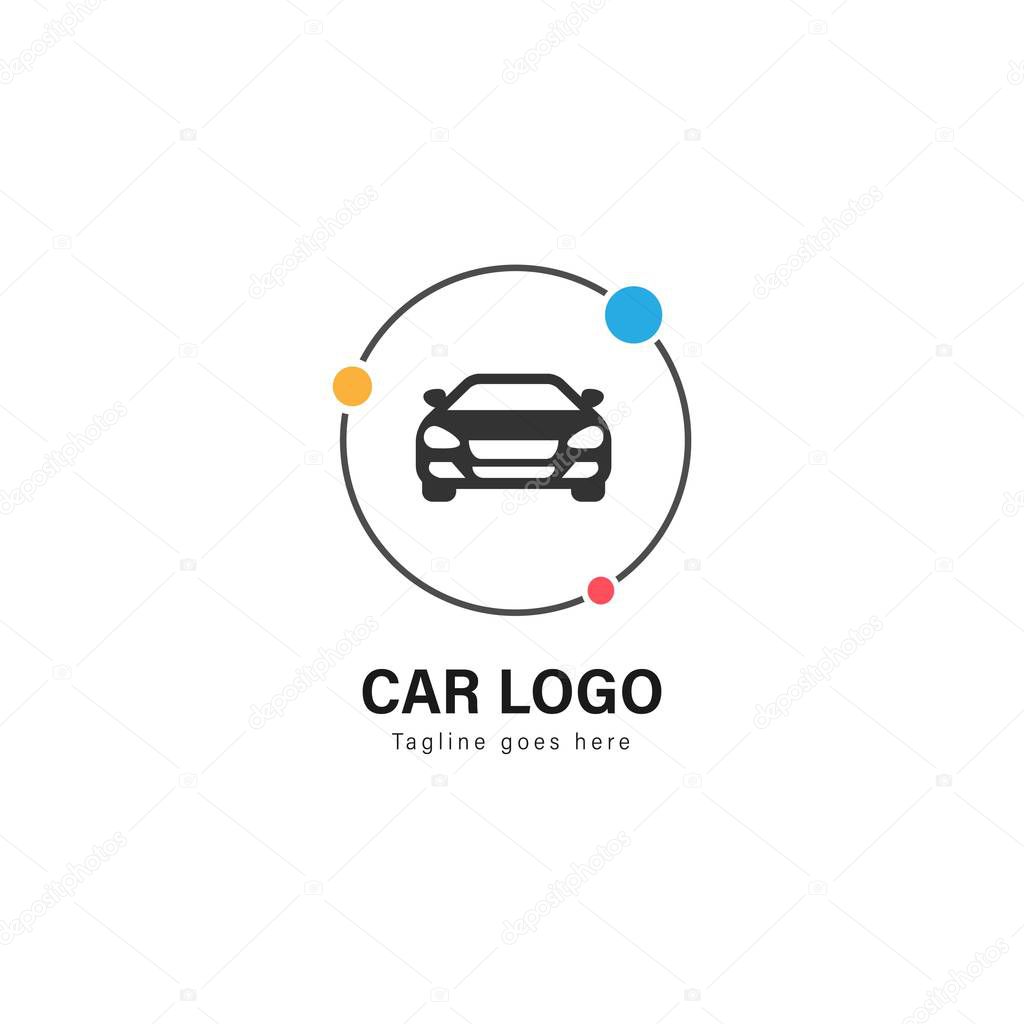 Car logo template design. Car logo with modern frame isolated on white background