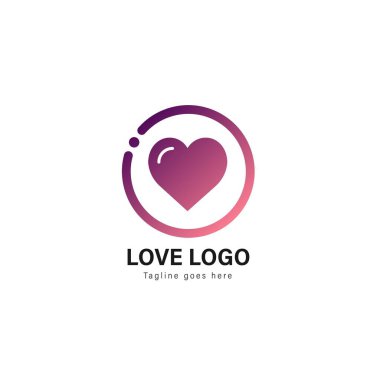 Logo şablonu tasarım seviyorum. Aşk logosu ile modern çerçeve vektör tasarımı