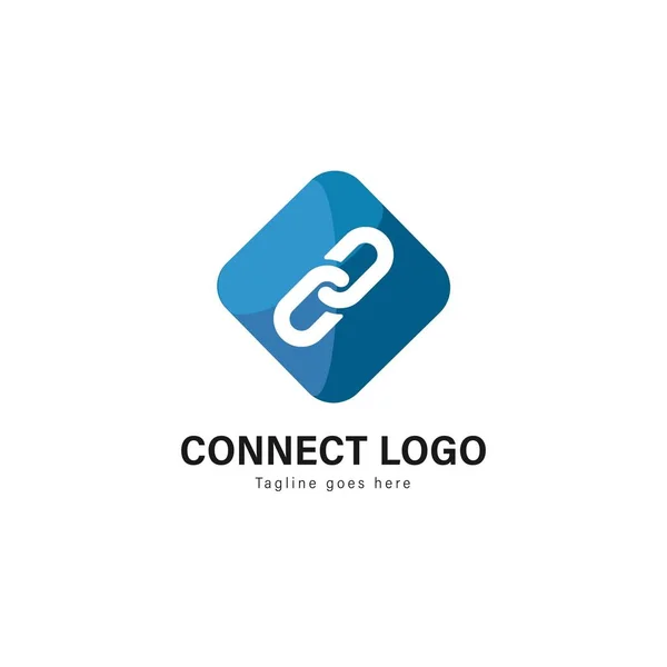 Connectez le modèle de logo design. Connectez le logo avec un design vectoriel de cadre moderne — Image vectorielle