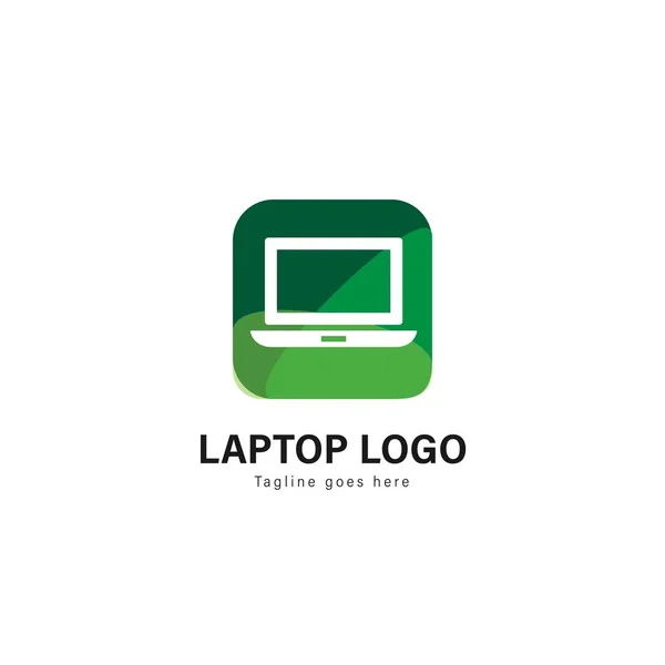 Laptop sablon design. Modern keret vector design laptop logó — Stock Vector