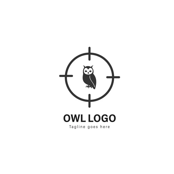 Diseño de plantilla de logotipo de búho. Logotipo del búho con diseño moderno vector marco — Vector de stock