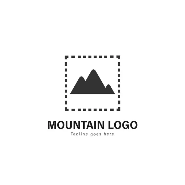 Design de modelo de logotipo de montanha. Logotipo da montanha com design de vetor de quadro moderno — Vetor de Stock