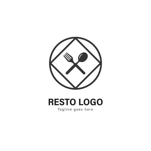 Diseño de plantilla de logo de restaurante. Logotipo del restaurante con diseño moderno vector marco — Vector de stock