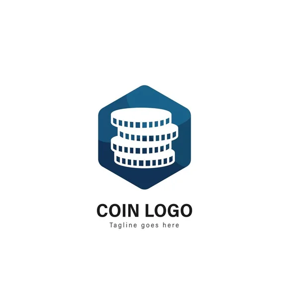 Münzen-Logo-Vorlage Design. Münzlogo mit modernem Rahmenvektordesign — Stockvektor