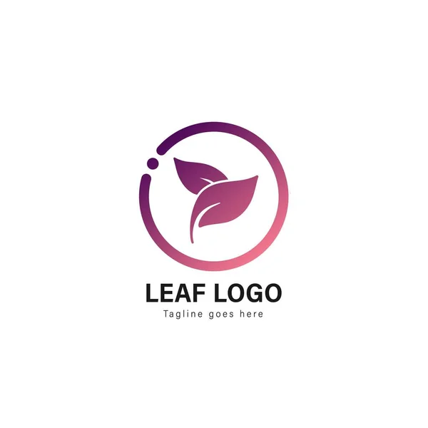 Дизайн шаблонів логотипів листя. Логотип листя з сучасною рамкою Векторний дизайн — стоковий вектор