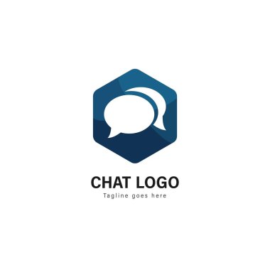 Sohbet logo şablonu tasarım. Modern çerçeve vektör tasarımı ile sohbet logo