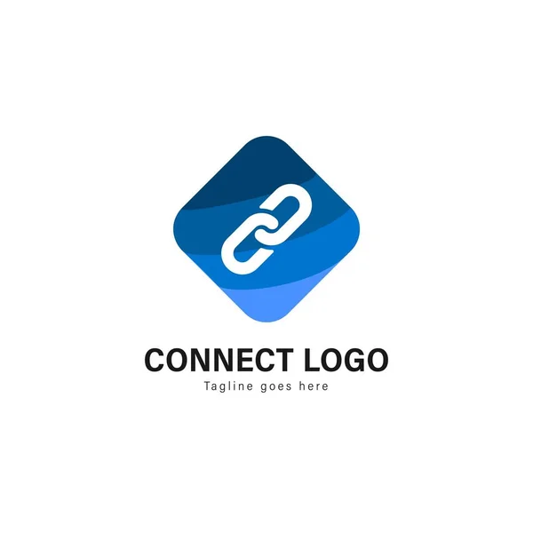 Connectez le modèle de logo design. Connectez le logo avec un design vectoriel de cadre moderne — Image vectorielle