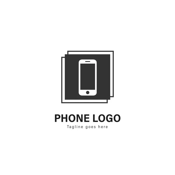 Design de modelo de logotipo de telefone inteligente. Logotipo de telefone inteligente com design de vetor de quadro moderno — Vetor de Stock