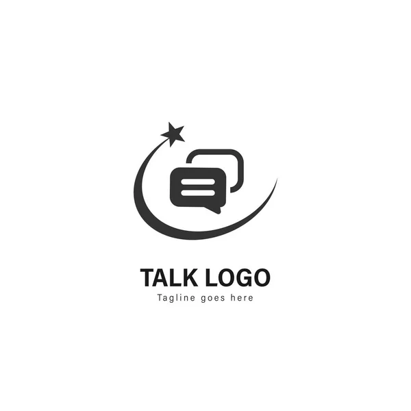 Logo şablonu tasarım konuş. Logosu modern çerçeve vektör tasarımı ile konuşmak — Stok Vektör