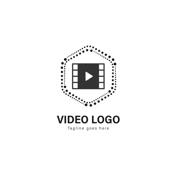 Projektowanie szablonu wideo logo. Logo wideo z nowoczesnym rama wektor — Wektor stockowy