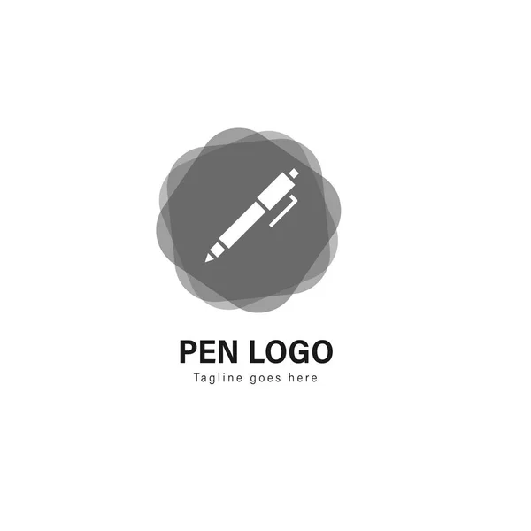 Modèle de logo de stylo. Stylo logo avec design vectoriel cadre moderne — Image vectorielle