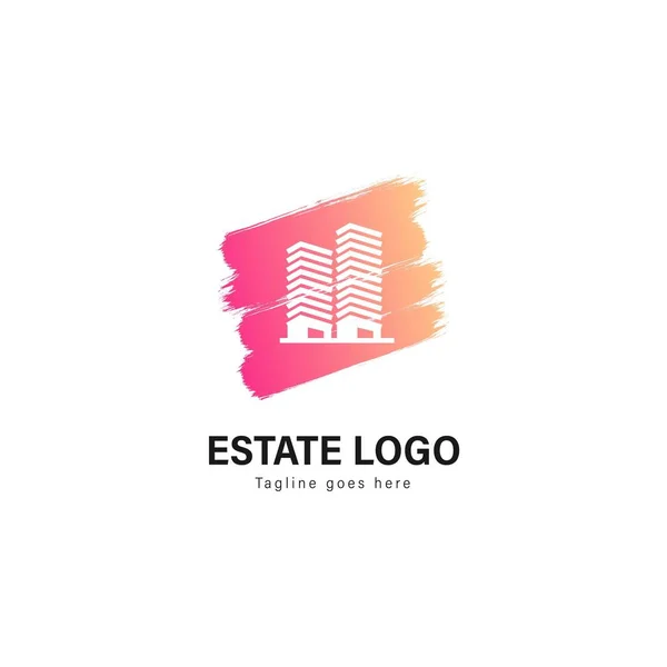 Σχέδιο προτύπου λογότυπο ακίνητων περιουσιών. Real estate λογότυπο με σύγχρονο σκελετό διανυσματική σχεδίαση — Διανυσματικό Αρχείο
