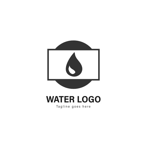 Logó sablon design a víz. Modern keret vector design logo víz — Stock Vector