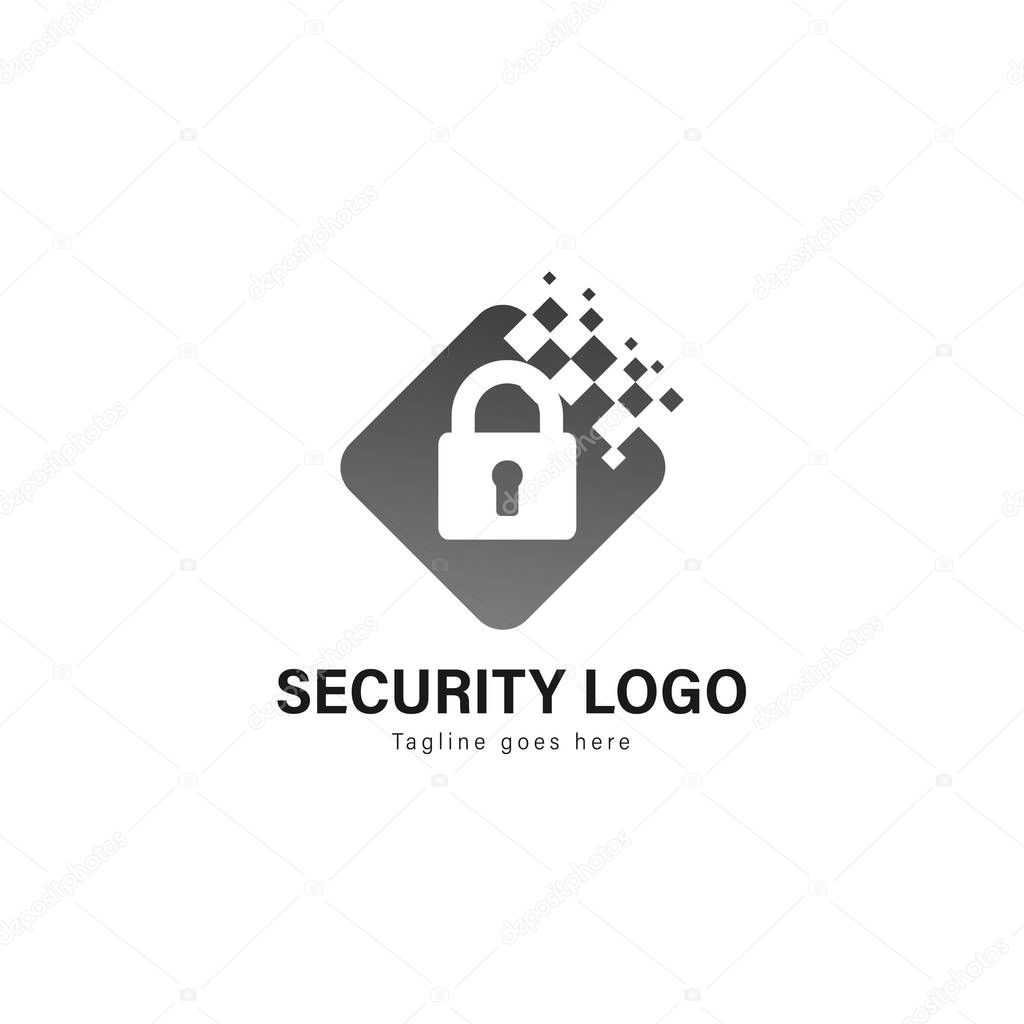 Security logo template design. Security logo with modern frame isolated on white background