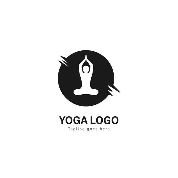 Design de modelo de logotipo Yoga. Logotipo de ioga com design de vetor de quadro moderno — Vetor de Stock