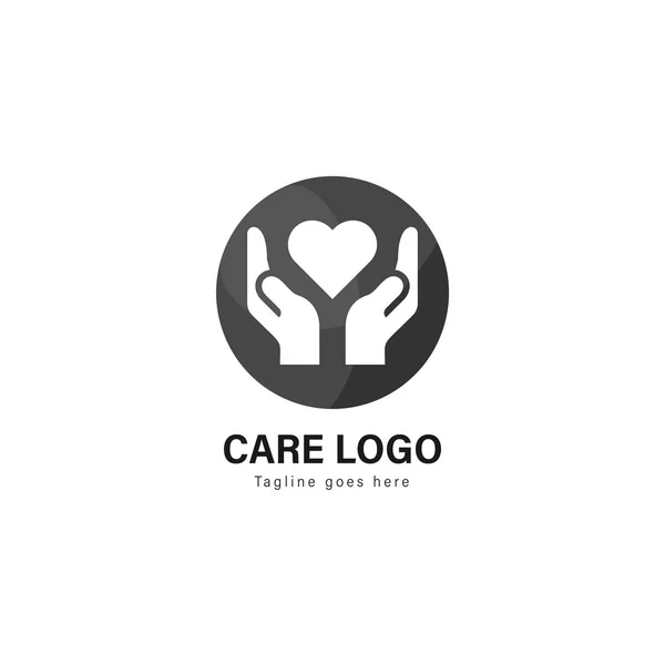 Diseño de plantilla de logotipo Care. Logotipo del cuidado con diseño moderno vector marco — Archivo Imágenes Vectoriales