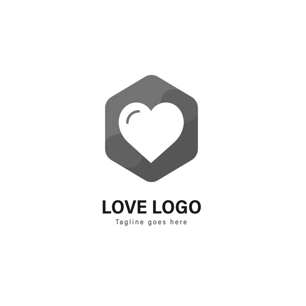 Liebe Logo-Vorlage-Design. Love-Logo mit modernem Rahmenvektordesign — Stockvektor