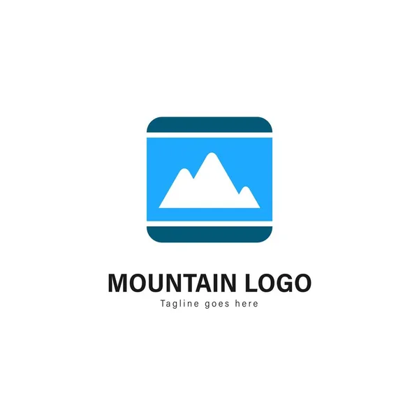 Design de modelo de logotipo de montanha. Logotipo da montanha com design de vetor de quadro moderno — Vetor de Stock