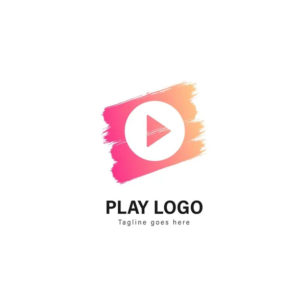 Media play logo template design. Media play logo with modern frame vector design — Stock Vector