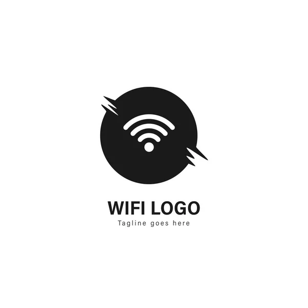Design de modelo de logotipo Wifi. Logotipo Wifi com design moderno de vetores de moldura — Vetor de Stock
