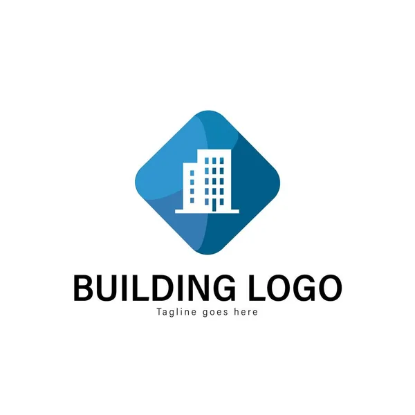 Logo sjabloon gebouwontwerp. Gebouw met moderne frame vector design logo — Stockvector