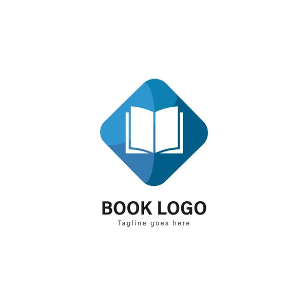 Дизайн шаблона логотипа книги. Логотип книги с современным дизайном рамы — стоковый вектор