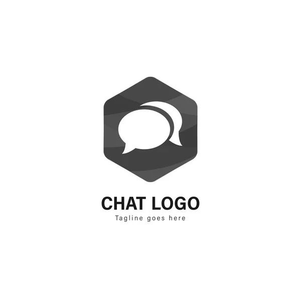 Diseño de plantilla de logo de chat. Logo de chat con diseño de vectores de marco moderno — Archivo Imágenes Vectoriales