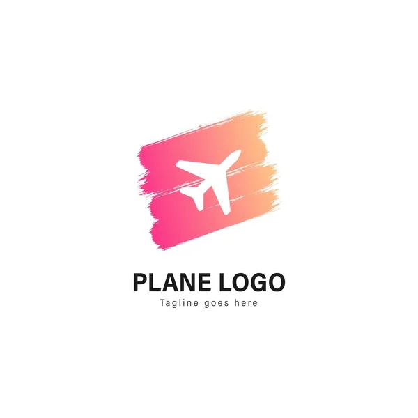 Plane logo template design. Plane logo with modern frame vector design — Stock Vector