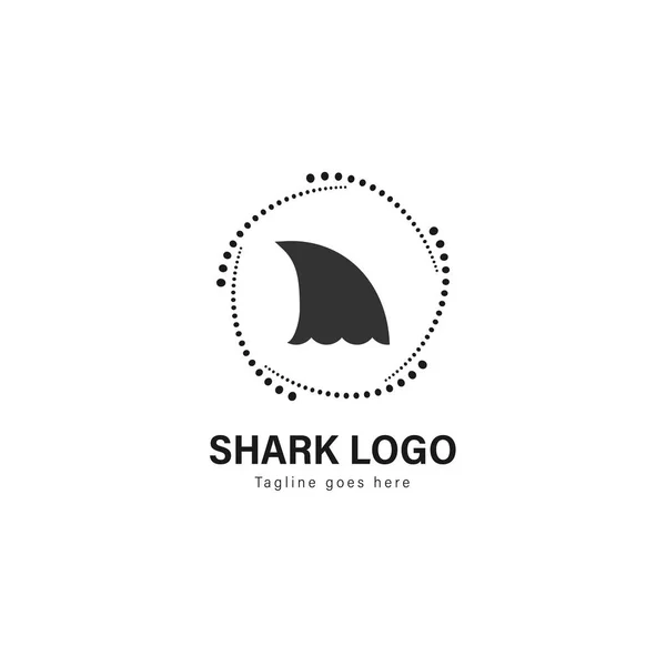 Design de modelo de logotipo tubarão. Logotipo de tubarão com design moderno de vetores de moldura — Vetor de Stock