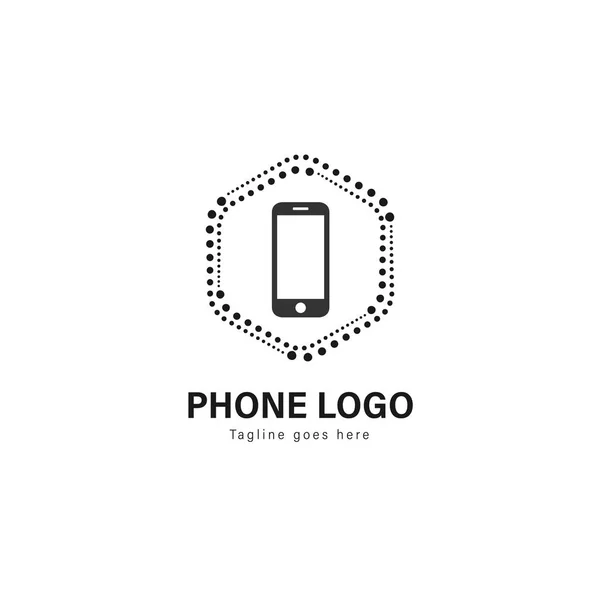 Design der Smartphone-Logo-Vorlage. Smartphone-Logo mit modernem Rahmenvektordesign — Stockvektor