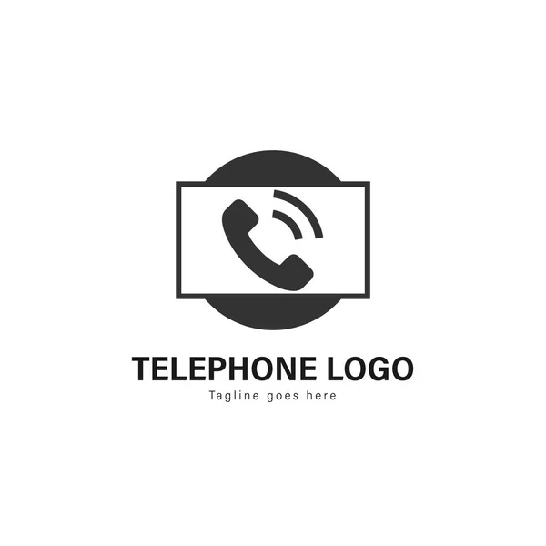 Telephone logo template design. Telephone logo with modern frame vector design — Stock Vector