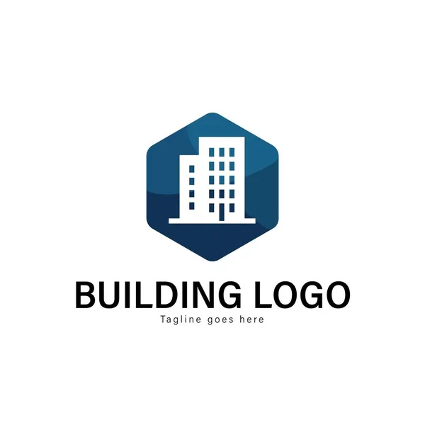 Diseño de plantilla de logotipo de construcción. Logo del edificio con diseño de vectores de marco moderno — Vector de stock