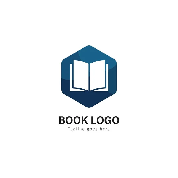 Boek logo sjabloonontwerp. Boek logo met moderne frame vector design — Stockvector