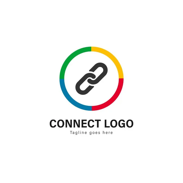 Connectez le modèle de logo design. Connectez le logo avec un design vectoriel de cadre moderne — Image vectorielle